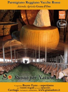 Buone Feste da Parmigiano Reggiano vacche rosse Grana d'Oro