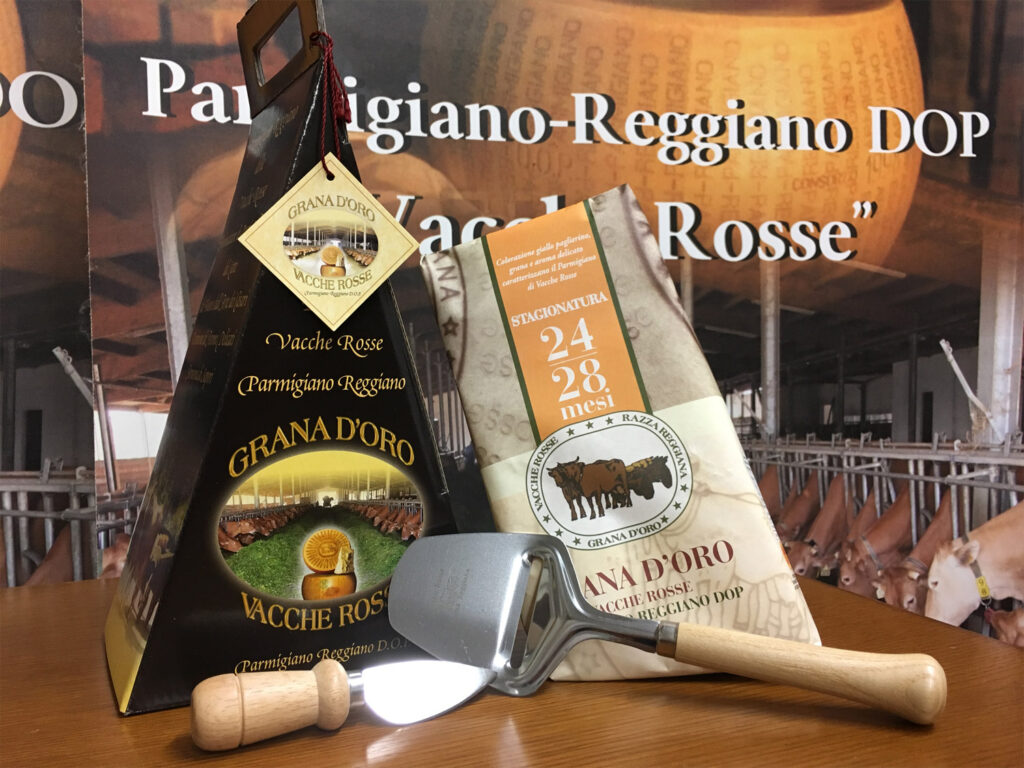 Confezioni regalo Parmigiano Reggiano vacche rosse Grana d'Oro